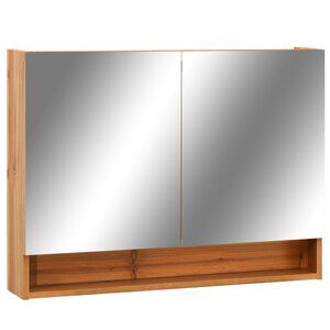 vidaXL LED-Spiegelschrank f&uuml;rs Bad Eiche 80x15x60 cm MDF