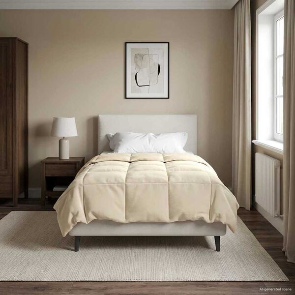 vidaXL Ganzjahresbettdecke Gepolstert Creme 140 x 220 cm Mikrofaser