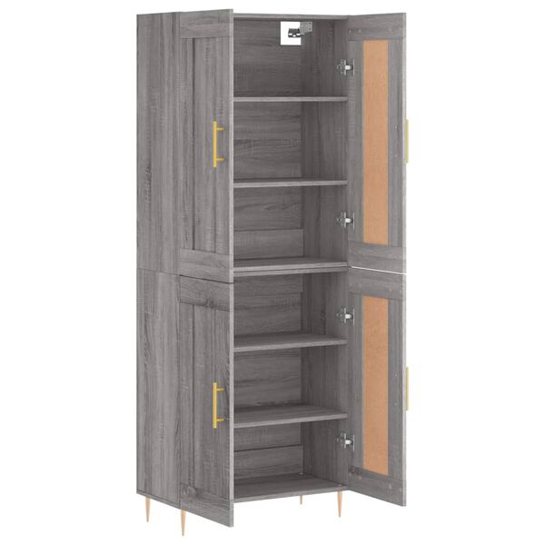vidaXL Highboard Grau Sonoma 69,5x34x180 cm Holzwerkstoff