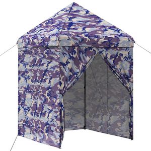 vidaXL Pop-up Pavillon mit 4 Seitenw&auml;nden 2 x 2 m Blaue Camouflage