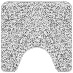 vidaXL Rutschfeste Badematte mit Toilettenausschnitt Grau 50 x 50 cm