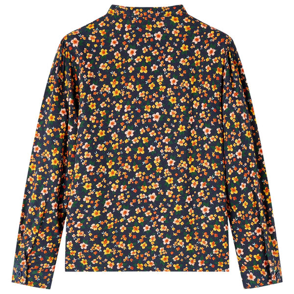 Kinderhemd mit Stehkragen Marineblau 104