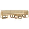 vidaXL Outdoor-Sofagarnitur mit Kissen 7 pcs Wei&szlig; und Beige Polyester