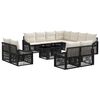 vidaXL Gartensofa-set 12 stk. Schwarz und Cremewei&szlig; Poly-Rattan