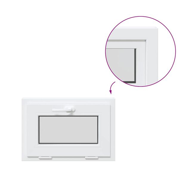 vidaXL Kellerfenster RISOR 60x40 cm Kipp 2-fach Verglasung Weiß