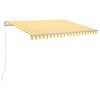 vidaXL Markise Manuell Einziehbar mit LED 300x250 cm Gelb und Wei&szlig;