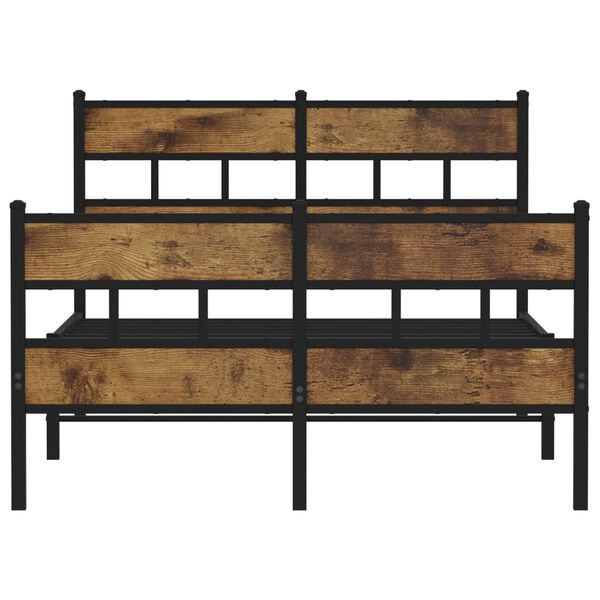 vidaXL Metallbett ohne Matratze Räuchereiche 120x200 cm