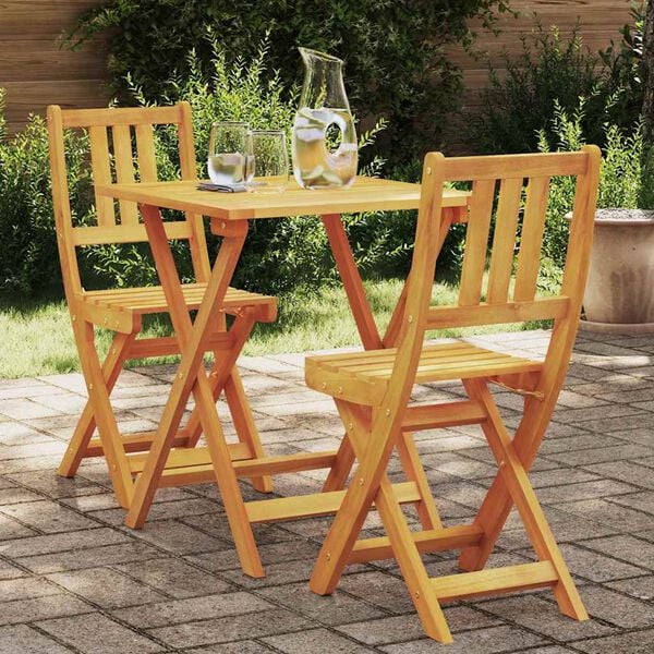 vidaXL Bistrogarnitur 3 pcs &Ouml;l-Natur Massivholz Akazie