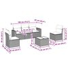 vidaXL 6-tlg. Garten-Sofagarnitur mit Kissen Hellgrau Poly Rattan