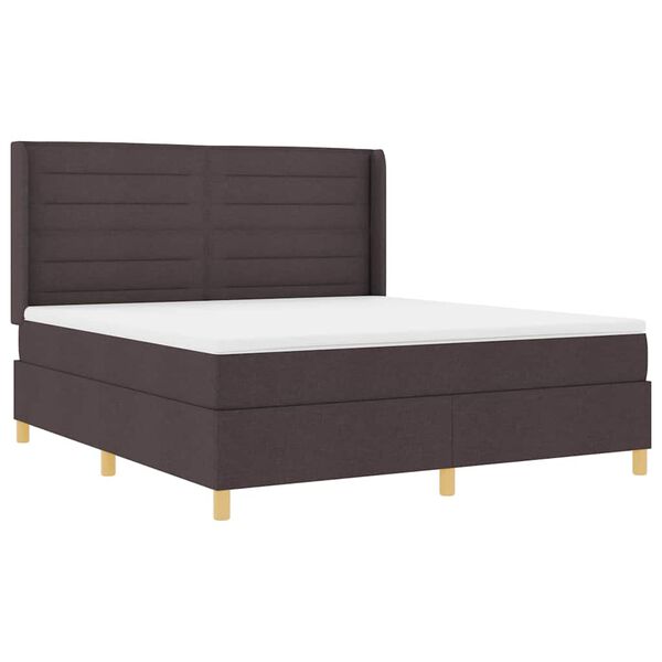 vidaXL Boxspringbett mit Matratze Braun 140 x 200 cm Stoff