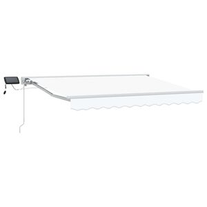 vidaXL Manueller Markisenrahmen mit LEDs Wei&szlig; 3 x 2,5 m