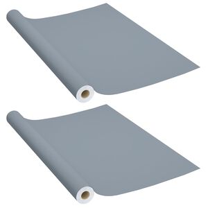vidaXL M&ouml;belfolien Selbstklebend 2 Stk. Grau 500x90 cm PVC