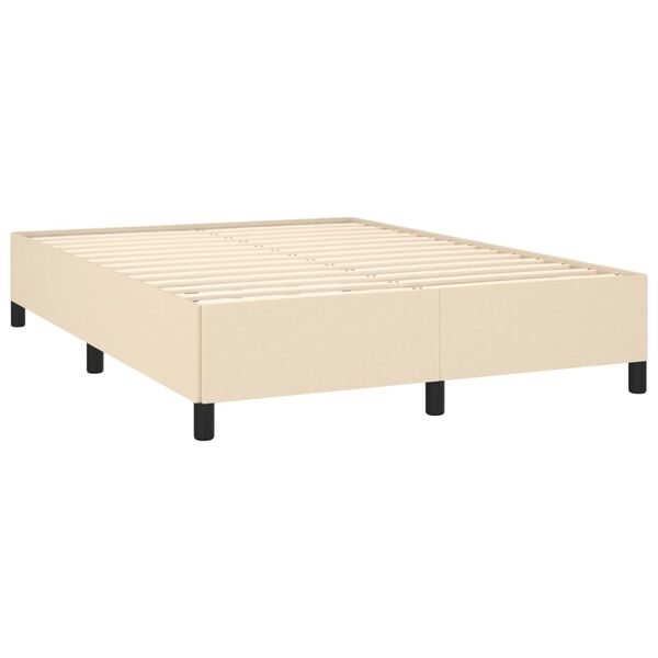 vidaXL Bettgestell ohne Matratze Creme 140x190 cm Stoff