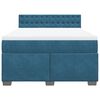vidaXL Boxspringbett mit Matratze Dunkelblau 140x200 cm Samt