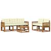vidaXL Outdoor-Sofagarnitur 6 stk. Natur und Creme