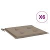 vidaXL Gartenstuhl-Kissen 6 Stk. Taupe 40x40x3 cm Oxford-Gewebe