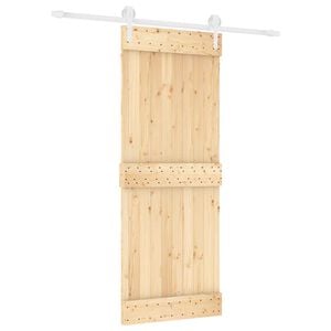 vidaXL Schiebet&uuml;r 80 x 210 cm Massivkiefer (Unbehandelt)