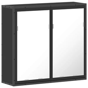 vidaXL Spiegelschrank Schwarz 65x20x60 cm Holzwerkstoff