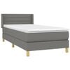 vidaXL Boxspringbett mit Matratze Dunkelgrau 90x200 cm Stoff