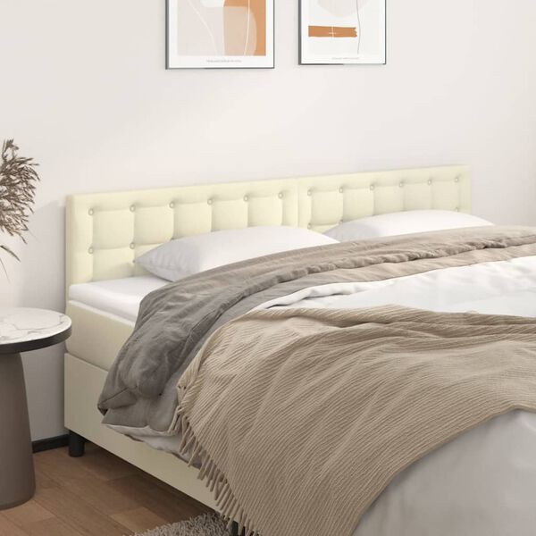 vidaXL Kopfteile Creme 160x5x78/88 cm Kunstleder