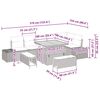 vidaXL Gartensofa-set mit Kissen mit Speicher 9 pcs Grau Poly Rattan