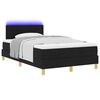 vidaXL LED Boxspringbett mit Matratze Schwarz 120 x 190 cm Stoff