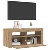 vidaXL TV-Schrank mit LED-Leuchten Artisan-Eiche 90x35x40 cm