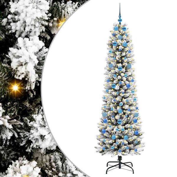 vidaXL K&uuml;nstlicher Weihnachtsbaum mit 300 LEDs mit St&auml;nder Wei&szlig; 210 cm