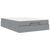 vidaXL Bettgestell mit Matratze 2 pcs Hellgrau Stoff