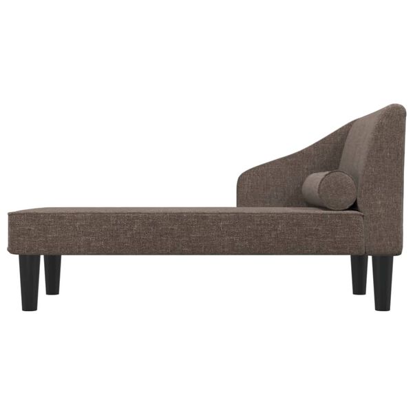 vidaXL Chaiselongue mit Nackenrolle Taupe Stoff