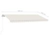 vidaXL Markise Manuell Einziehbar mit LED 400x350 cm Creme