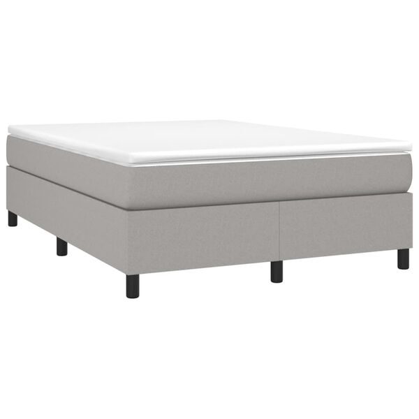 vidaXL Boxspringbett mit Matratze Hellgrau 140x190 cm Stoff