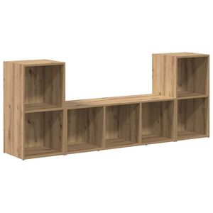 vidaXL TV-Schrankset Wandmontiert 3 pcs Braun Holzwerkstoff
