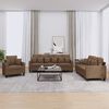vidaXL 3-tlg. Sofagarnitur mit Kissen Braun Stoff