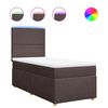 vidaXL Boxspringbett mit Matratze Dunkelbraun 100x200 cm Stoff