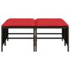 vidaXL Gartenhocker mit Kissen 4 Stk. Braun Poly Rattan