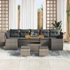 vidaXL Garten-Sofa-Set mit Kissen mit Speicher 10 pcs Grau
