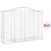 vidaXL Gabionen mit Hochbogen 13Stk. 200x50x140/160cm Verzinktes Eisen