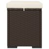 vidaXL Hocker mit Kissen 2 Stk. Braun 40x30x40 cm Poly Rattan
