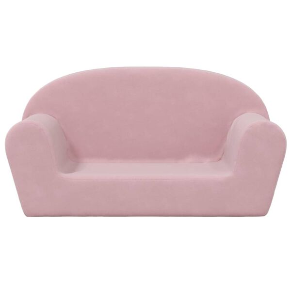 vidaXL Kindersofa 2-Sitzer Rosa Weich Pl&uuml;sch