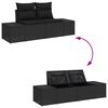 vidaXL Garten-Sofa-Set mit Speicher 6 pcs Schwarz Poly Rattan