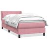 vidaXL Boxspringbett mit Matratze Rosa 90x220 cm Samt