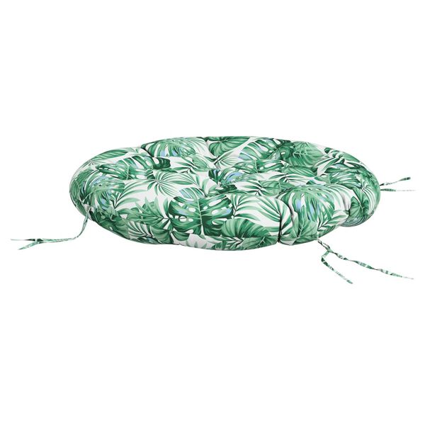 vidaXL Kissen Rund Blattmuster &Oslash; 100x11 cm Oxford-Gewebe