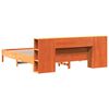 vidaXL Massivholzbett mit Regal ohne Matratze Wachsbraun 200x200 cm