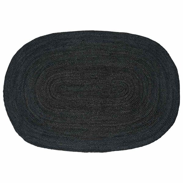 vidaXL Bereichsteppiche Oval Schwarz 122 x 183 cm Jute