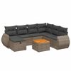 vidaXL 8-tlg. Garten-Sofagarnitur mit Kissen Grau Poly Rattan