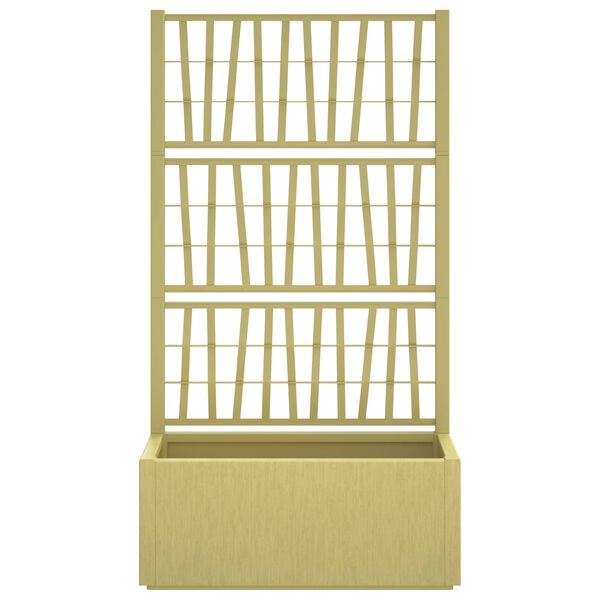 vidaXL Gartenpflanzer mit Gitter Gr&uuml;n 80 x 36 x 140 cm PP