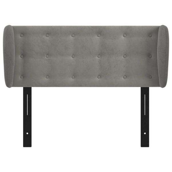 vidaXL Kopfteil mit Ohren Hellgrau 103x23x78/88 cm Samt