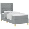 vidaXL Boxspringbett mit Kopfteil Hellgrau 90 x 190 cm Stoff