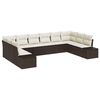 vidaXL Gartensofa-set 10 stk. 9-Sitzanzahl Braun und Creme Polyrattan